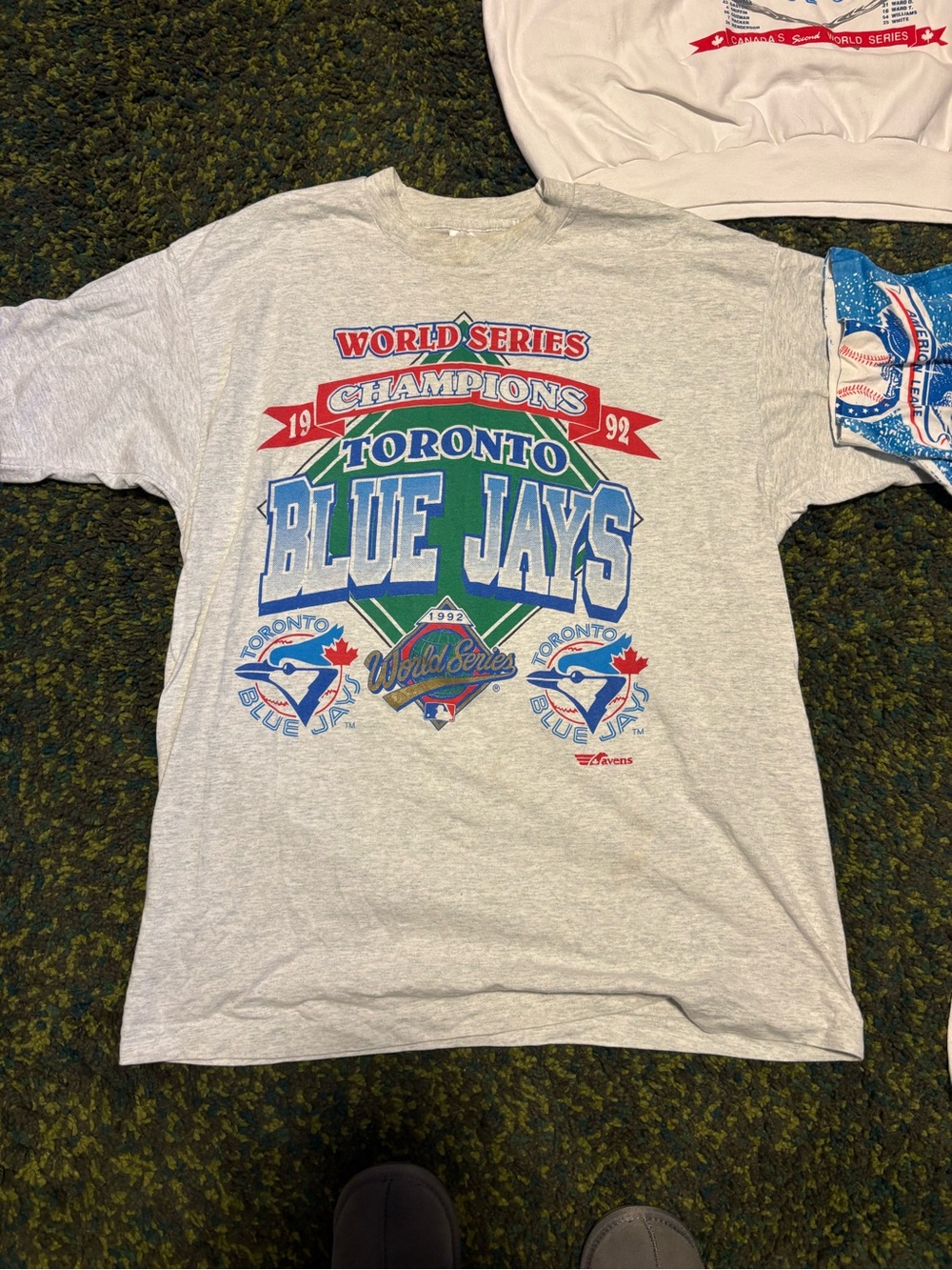 Fruit of the Loom Gray Toronto Blue Jays 1992 World Series Graphic Tee
